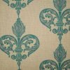 Close up of turquoise pattern on cushion