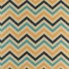 Close up of blue and yellow chevron cushion cover
