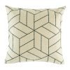 Light cushion cover with fine black woven pattern