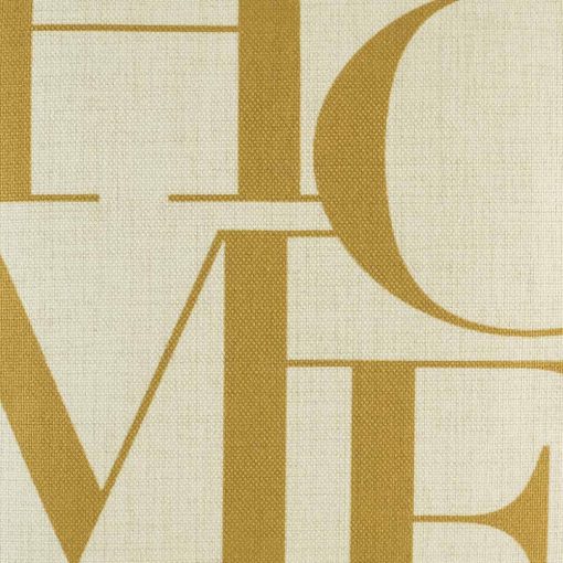 Close up of cushion with gold HOME text