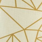 Close up of gold coloured triangle pattern on cushion cover