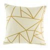 Geometric pattern in cream and gold cushion cover