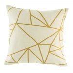 Geometric pattern in cream and gold cushion cover