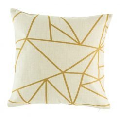 Geometric pattern in cream and gold cushion cover