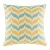 Yellow and green zig zag pattern on cotton cushion cover