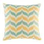 Yellow and green zig zag pattern on cotton cushion cover