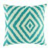 Teal geometric patterned cushion cover