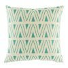 Teal accent cushion cover on cotton linen material