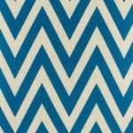 Close up of blue zig zag cushion cover