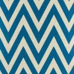 Close up of blue zig zag cushion cover