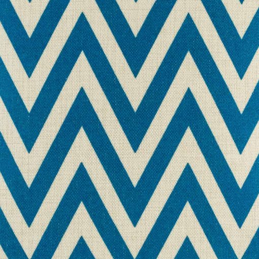 Close up of blue zig zag cushion cover