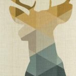 Close up of stag silhouette showing triangular patterning