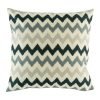 Natural cushion with black and grey chevron stripes