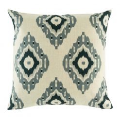 Diamond pattern with dark and light grey accents on cushion cover