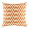Orange zig zag pattern on cotton linen cushion cover