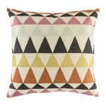 Brown cushion cover with diamond pattern