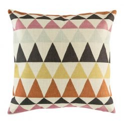 Brown cushion cover with diamond pattern