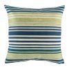 Striped decorative cushion cover with blue purple and green accents