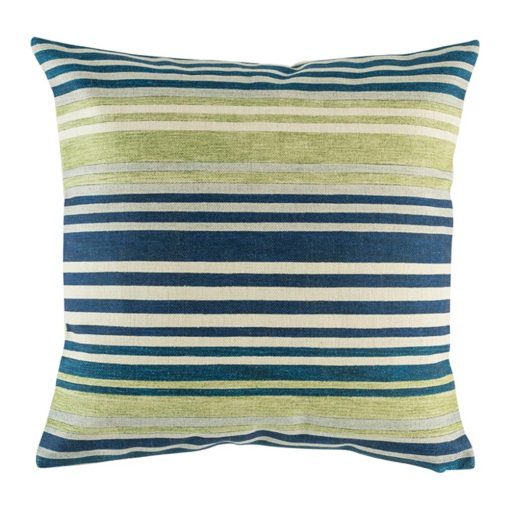 Striped decorative cushion cover with blue purple and green accents