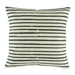Cushion cover with black stripe horizontal pattern