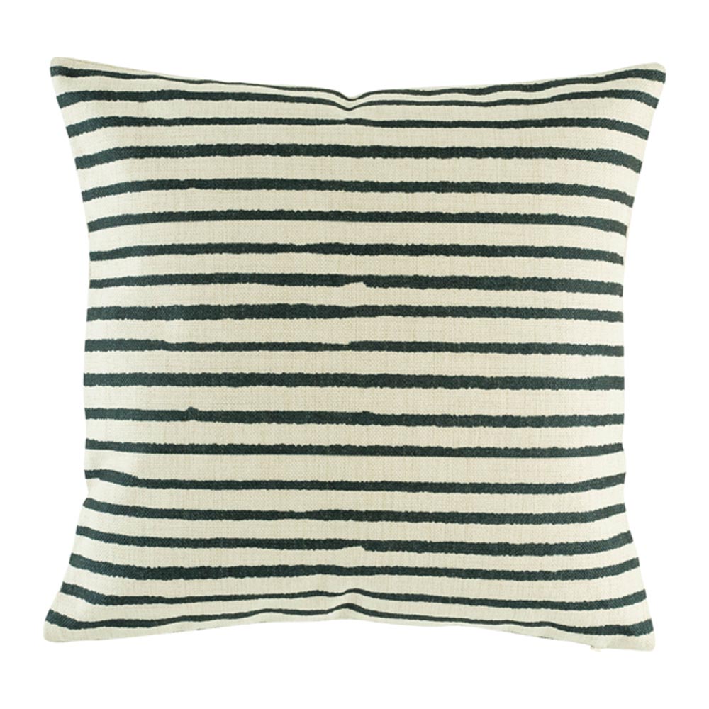 Cushion cover with black stripe horizontal pattern