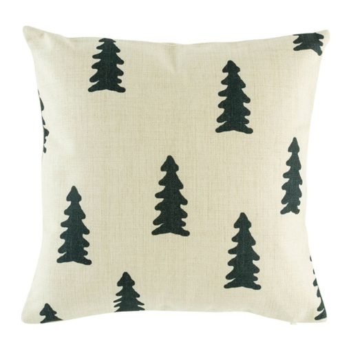 Cushion cover with black tree motif