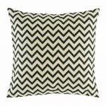 Small black chevron print on cotton linen cushion cover