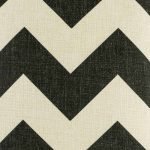 Close up of large black chevron print on cushion cover