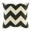 Black chevron cushion cover on cotton linen material