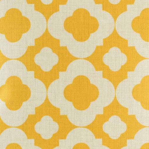 Bright yellow pattern on cushion cover