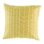 Gold pattern cushion cover on cotton linen material