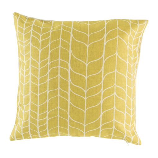 Gold pattern cushion cover on cotton linen material