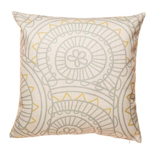 Silver and gold geometric shapes on cotton linen cushion cover