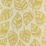 Gold leaf pattern on cotton linen cushion