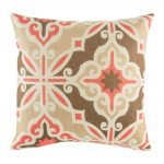 Retro style cushion cover with brown and red colours