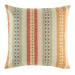 Cushion cover with orange yellow stripe pattern