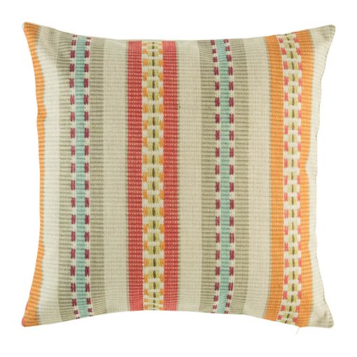 Cushion cover with orange yellow stripe pattern