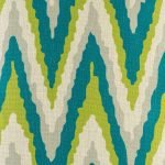 Teal and green chevron cushion cover