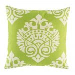 Lime green cushion cover with regal print