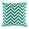 Teal zig zag pattern on cushion cover