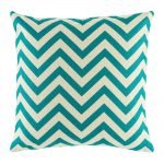 Teal zig zag pattern on cushion cover
