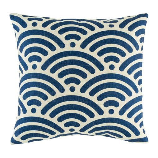 Blue shell pattern on cushion cover