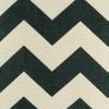 Close up of black zig zag pattern on cotton linen cushion covers