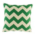 Green zig zag pattern cushion cover