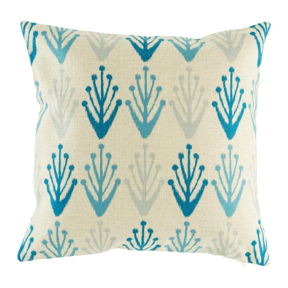 Blue patterns on a cushion cover
