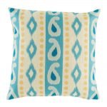 Cute blue and yellow seaside pattern on cushion cover