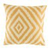 Yellow funky pattern on cotton linen cushion cover