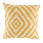 Yellow funky pattern on cotton linen cushion cover