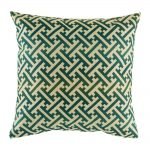 Cushion cover with green jagged design