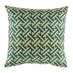 Cushion cover with green jagged design
